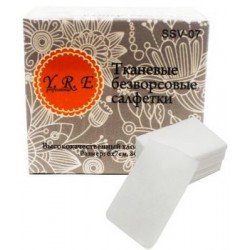 Салфетки безворсовые тканевые YRE для ногтей 6х7 см, 80 шт