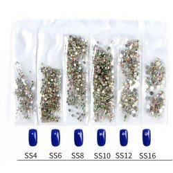 Стразы для дизайна ногтей в наборе Richcolor Crystal AB ss3-ss12