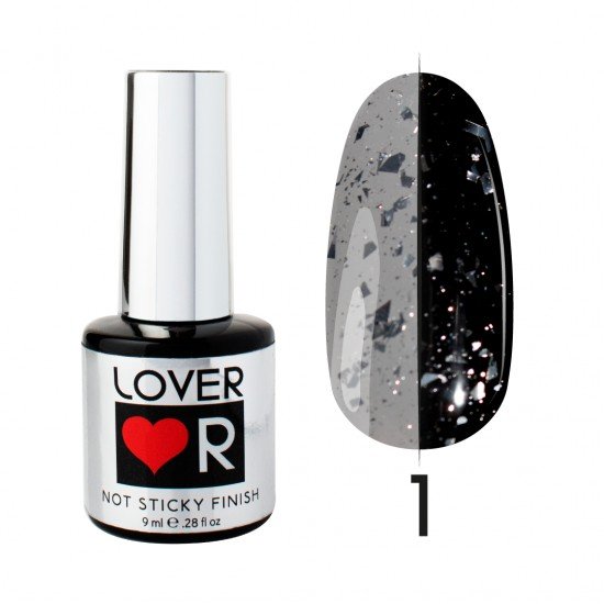 Топ с поталью для гель-лака Lover Top Silver Leaf, 9 мл.