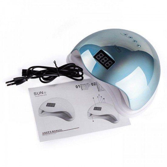 Лампа для ногтей Uv-Led SUN 5 48 вт mirror blue (зеркальная голубая)