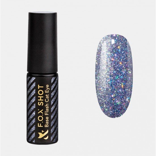 База цветная светоотражающая для гель-лака F.O.X SHOT Base Flash Cat Eye 003, 5 г