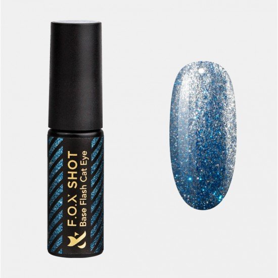 База цветная светоотражающая для гель-лака F.O.X SHOT Base Flash Cat Eye 004, 5 г