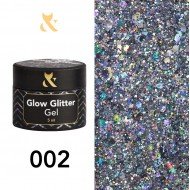 Глітерний гель-лак F.O.X glow glitter gel 002, 5 мл.