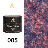 Глітерний гель-лак F.O.X glow glitter gel 005, 5 мл.