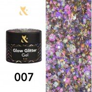 Глітерний гель-лак F.O.X glow glitter gel 007, 5 мл.