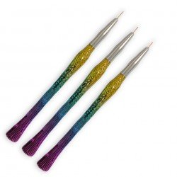 Набор кистей для дизайна ногтей Colored Fish, 3 шт