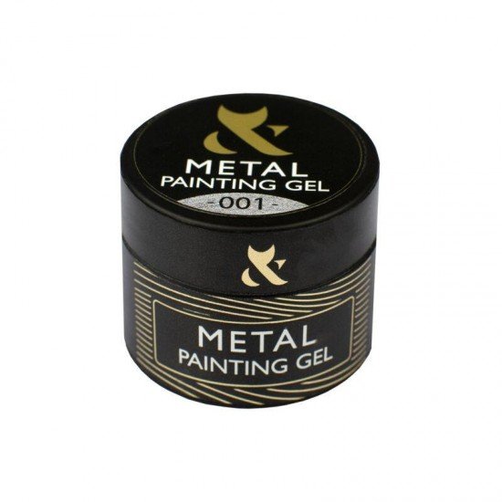 Гель-краска F.O.X Metal painting gel 001, 5 мл.