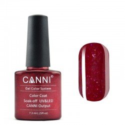 Гель-лак Canni № 129 бордовый с мелкими блестками
