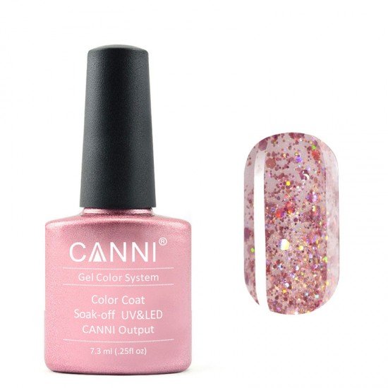 Гель-лак Canni № 184 розовый с голографическими блестками