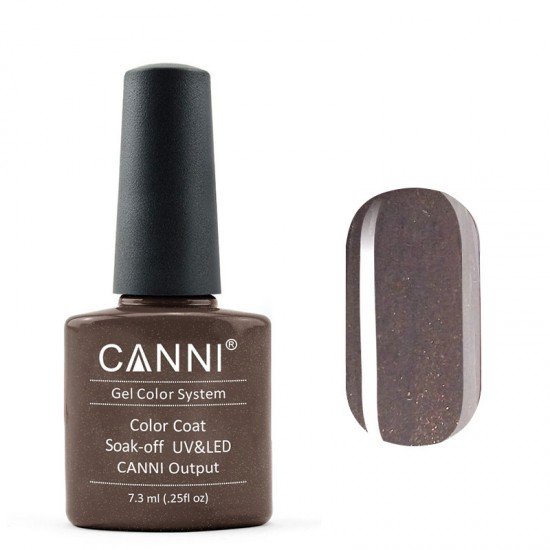 Гель-лак Canni № 211 серо-коричневый с золотистым микробеском
