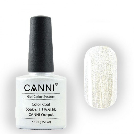 Гель-лак Canni № 220 белое серебро с голографическим блеском